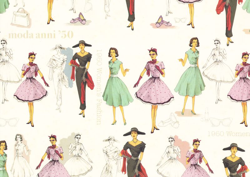 Italiensk dekorpapir, 50s Fashion
